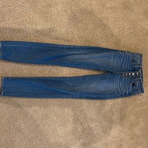 American Eagle super high rise jeggins blue jeans